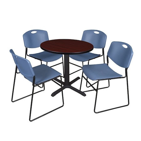 Cain Cain Round Table & Chair Set, Wood, Metal, Polypropylene Top TB30RNDMH44BE